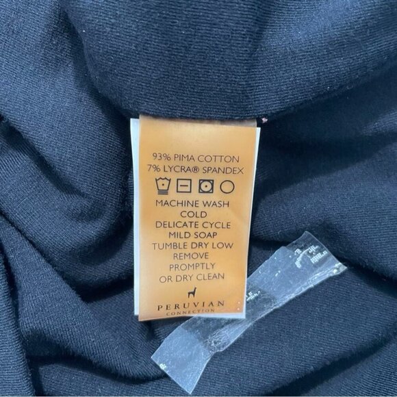 Peruvian Connection Size Medium Black Dress Long Sleeve Turtleneck - Picture 7 of 7